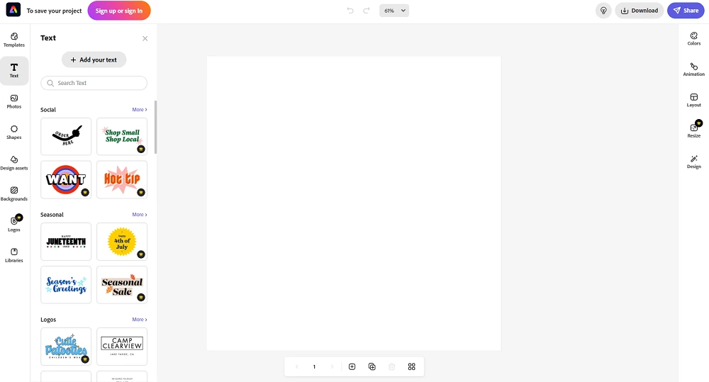 Adobe illustrator Online — Screenshot 2